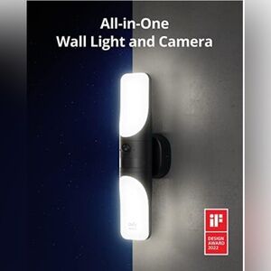 All-in-One Black Wall Light and Camera